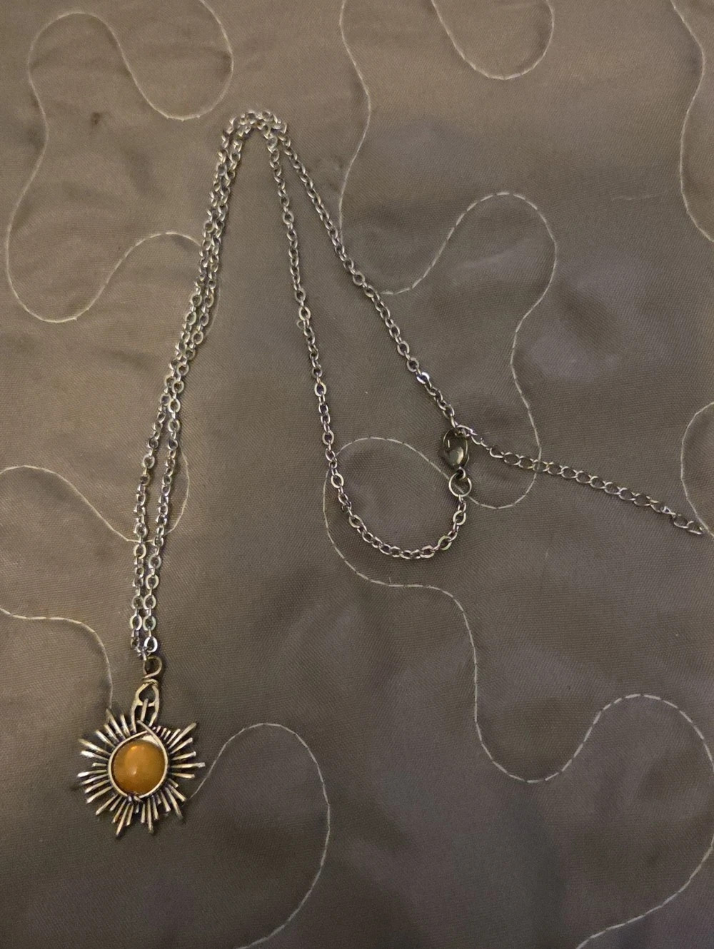 Sunburst Pendant Necklace in Gold & Brown
